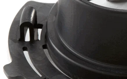 Black abs plastic milled part